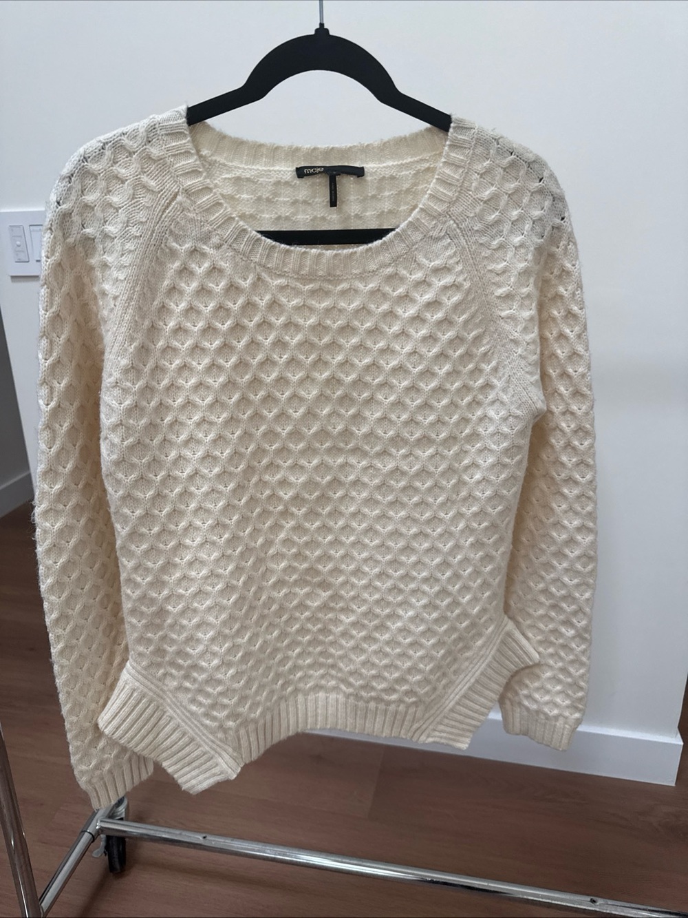 maje sweater ivory wool alpaca blend sz 3 usa m